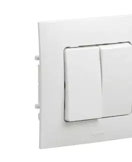 Predlžovacie káble Legrand - Dvojitý vypínač č. 5 s rámčekom NILOE biela LR0028+LR0023