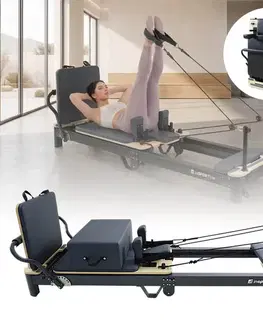Posilňovacie stroje Pilates reformer inSPORTline Comfolder EVO antracit