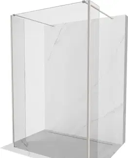 Sprchové dvere MEXEN/S - Kioto Sprchová zástena WALK-IN voľne stojaca 125 x 30 x 30, transparent, nikel kartáčovaná 800-125-030-222-97-00-030