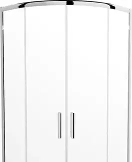Vane MEXEN/S - Rio štvrťkruhový sprchovací kút 80 x 80, transparent, chróm + vanička so sifónom Flat, biela 863-080-080-01-00-4110