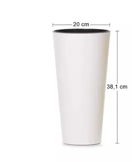 Kvetináče a truhlíky NABBI DTUS200S plastový kvetináč 20 cm biela
