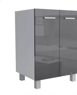 Kuchynské skrinky stojace Kuchynská skrinka Lucjan 80ZL LUX čierna