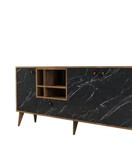 Komody Konzolový stolík Napoli - Black Marble