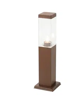 Zahradne stlpove lampy Moderný vonkajší lampáš hrdzavohnedý 45 cm - Malios
