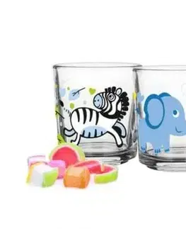Hrnčeky a šálky Kinekus Hrnček detský, sklo 220ml, ZVIERATKA mix, sada 3ks