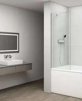 Sprchové dvere POLYSAN - FISA vaňová zástena 800x1500, chrom, číre sklo FS1082-C