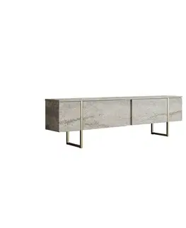 Konferenčné stolíky Televízny stolík Luxe Travertine and Gold
