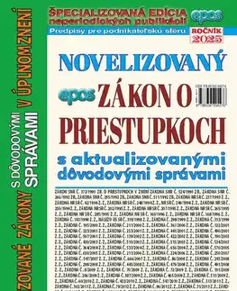 Zákony, zbierky zákonov Novelizovaný zákon o priestupkoch 13/2025