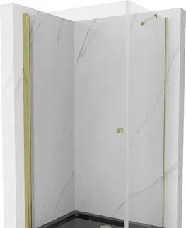 Vane MEXEN/S - Pretória sprchovací kút 90x100, transparent, zlatá + sprchová vanička vrátane sifónu 852-090-100-50-00-4070G
