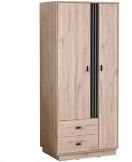 Šatníkové skrine Skriňa Allmo AL1 dub estana svetlý/antracit