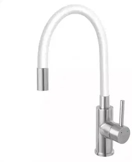 Vybavenie kuchynského nábytku Elastická kuchynská batéria Fitness inox biela