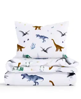Obliečky Bavlnené obliečky Renforcé - Dinosaury - 140 × 200 cm - 70 x 90 cm