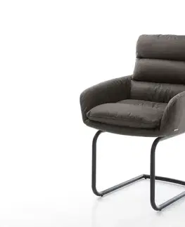 Jedálenské stoličky DELIFE Jedálenská stolička Abelia-Flex s opierkami mikrovlákno antracit vintage jedálenská stolička okrúhla čierna