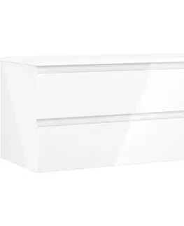 Kúpeľňový nábytok MEXEN/S - Orio kúpeľňová skrinka pod umývadlo 100 cm s doskou, 2 zásuvky, biela lesk 91A10-10047-2-BFFC00
