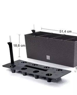 Kvetináče a truhlíky NABBI DRTC500 samozavlažovací plastový kvetináč 50 cm hnedá