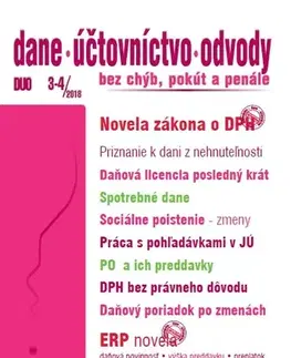 Dane, účtovníctvo Dane Účtovníctvo Odvody 3-4 2018