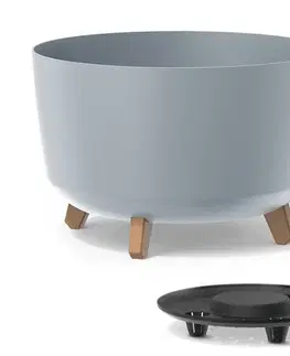Kvetináče a truhlíky NABBI DGRL400 plastový kvetináč na nožičkách 39 cm svetlosivá