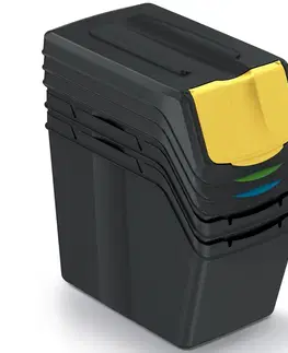 Odpadkové koše NABBI ISWB20S3 odpadkový kôš na triedený odpad (3 ks) 20 l čierna / kombinácia farieb