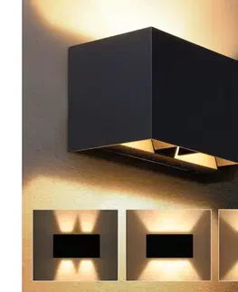 Svietidlá BRILAGI - LED Vonkajšie nástenné svietidlo DOUBLE CUBE LED/12W/230V čierna IP65 WO-HR60861-2-LED-OEM
