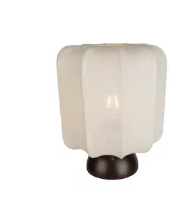 Stolné lampy Japandi stolná lampa tmavý bronz s béžovým tienidlom - Nori