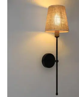 Svietidlá  Nástenné svietidlo MADELA 1xE14/40W/230V juta/čierna 0197