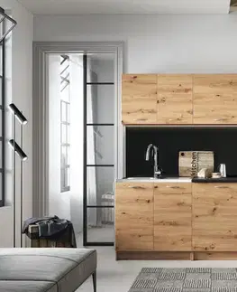 Kompletné kuchynské zostavy Artstolk Kuchynská linka MELA | dub artisan 1,8 - 2,4 m