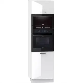 Kuchynské skrinky stojace Kuchynská skrinka Oscar D60pk Mv 2133 Pl biely lesk/biela
