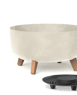 Kvetináče a truhlíky NABBI DGRL400LE plastový kvetináč na nožičkách 38 cm krémová