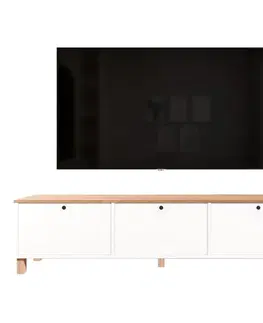TV stolíky SMART TV stolík na nožičkách 3D, biela