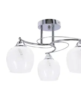 Stropná svetla Stropná lampa Prego chrómová E27 s priehľadným tienidlom