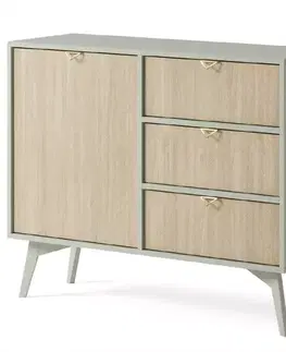 Komody do spálne Komoda Forest KSZD106 eukalyptus/jedľa scandi