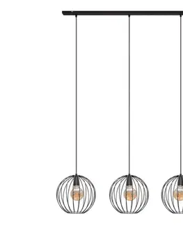 Svietidlá  Luster na lanku MERCURE 3xE27/15W/230V čierna W-L 1388L/3 BK-B