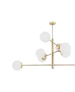 Svietidlá Argon 5043 - Luster na tyči CAMERON 8xE27/15W/230V mosadz 5043