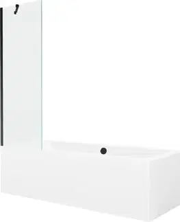 Sprchové dvere MEXEN/S - Cube obdĺžniková vaňa 170 x 80 cm s panelom + vaňová zástena 60, transparent, čierna 550517080X9506000070