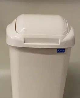 Koše odpadkové PLAFOR - Kôš odpadkový 30l STANDART s výklopným vekom, béžový mramor