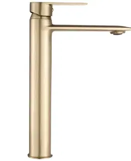 Kúpeľňové batérie REA - Umývadlová batéria VENETA Brush Gold vysoká REA-B3009