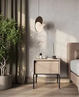 Nábytok Dig-net nábytok Nočný stolík SWING TR-10 s LED osvetlením | béžová