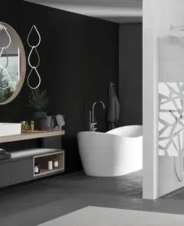 Sprchové dvere MEXEN/S - Kioto Sprchová zástena Walk-in 70 x 200, biely vzor 8 mm, nikel kartáčovaná 800-070-101-97-85