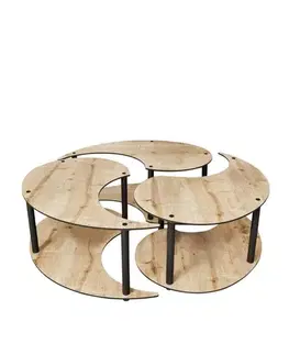Sady stolíkov Súprava konferenčných stolíkov Yin Yang 3 70 - Oak