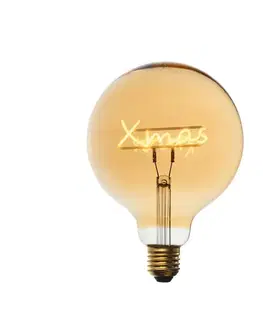 LED osvetlenie Vianočná E27 LED žiarovka G125 jantárová 1,8W 100 lm 1800K