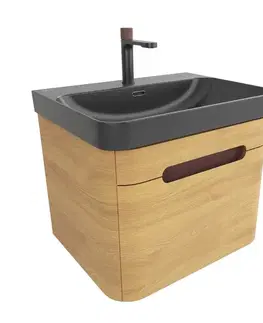 Kúpeľňový nábytok Kúpeľňová skrinka s umývadlom SAT Fusion 57,5x43x45 cm dub medový mat SATFUSION60DMBKMBA SATFUSION60DMBKMBA