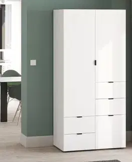 Šatníkové skrine ZUKY šatníková skriňa, biely mat