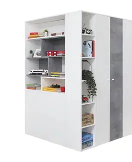 Šatníkové skrine Meblar  Šatníková skriňa SIGMA SI1 L/P Farba: biela/beton