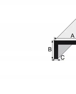 Kutilské profily Rohový profil nerovnoramenný Stříbro E01 tl. 2 mm