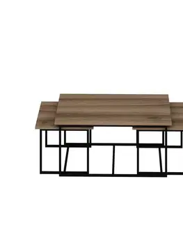 Konferenčné stolíky Sada odkladacích stolíkov (3 kusy) Levada - Walnut
