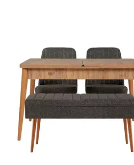 Jedálenské sety Jedálenský set s rozkladacím stolom a stoličkami (4 kusy) Vina 1053 - 3 - Anthracite, Atlantic