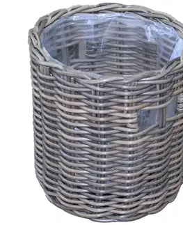 Záhrada Prútený kôš 43x43h sivý