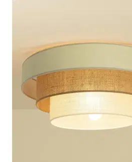 Svietidlá  Stropné svietidlo WENTA 1xE27/60W/230V, priemer 50 cm, béžová/juta H0052