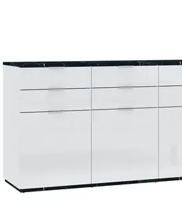 Komody so zásuvkami a dvierkami Komoda Grand Front Biela