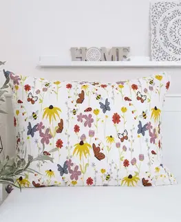 Dekoračné obliečky MKLozkoviny.sk Krepová obliečka na vankúš Renforcé 70 x 90 cm - Motýliky-  -